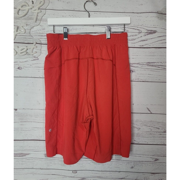 Lululemon Pace Breaker Linerless Short 11" Red Mens Size Medium Athleisure - Picture 2 of 5
